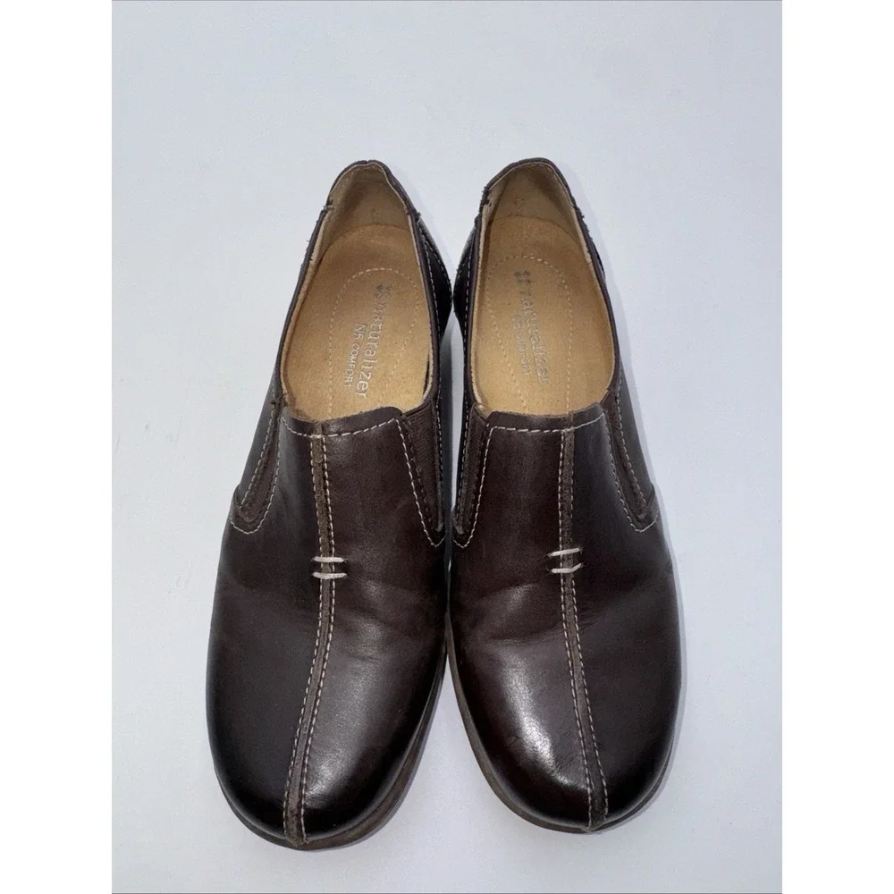 Naturalizer N5 Comfort Malvina Loafer Shoes Womens 4.5 M Slip On Leather Brown